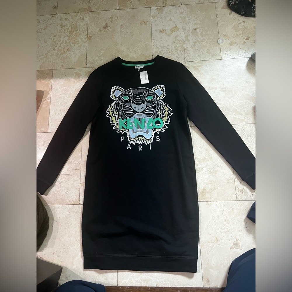 Kenzo XS Black Sweater Dress